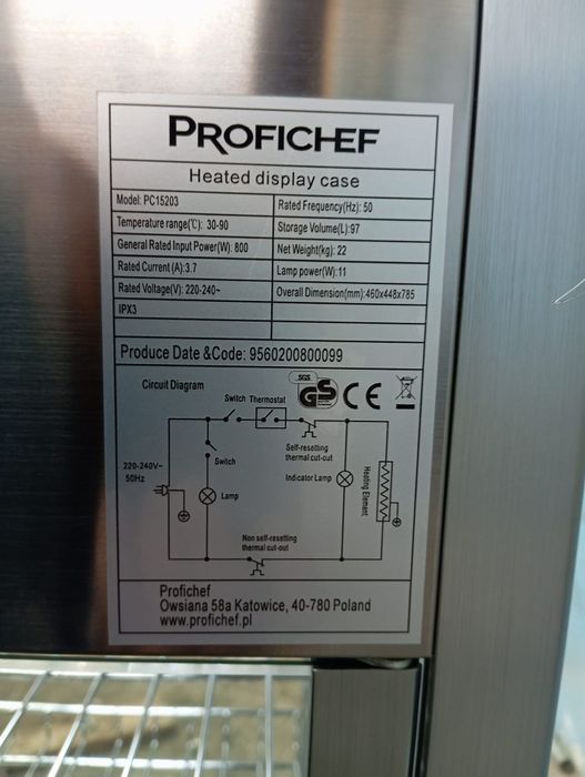 Witryna/szafa grzewcza do pizzy ProfiChef