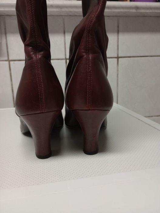 Botki skóra Mono Due wiśnia