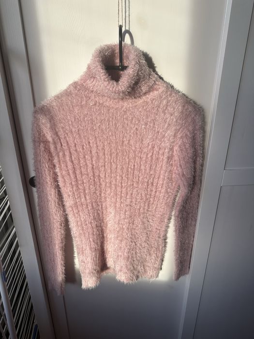 Nowy Sweterek z wełną różowy xs -s