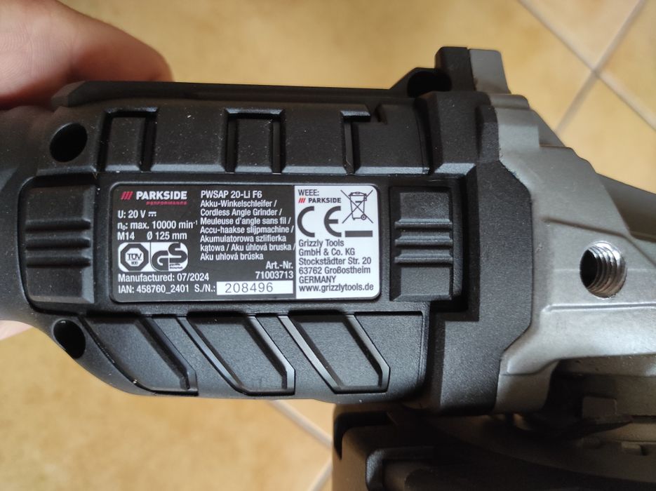 2024 рік Болгарка акумуляторна НІМЕЧЧИНА Parkside PWSAP 20-Li F6 УШМ