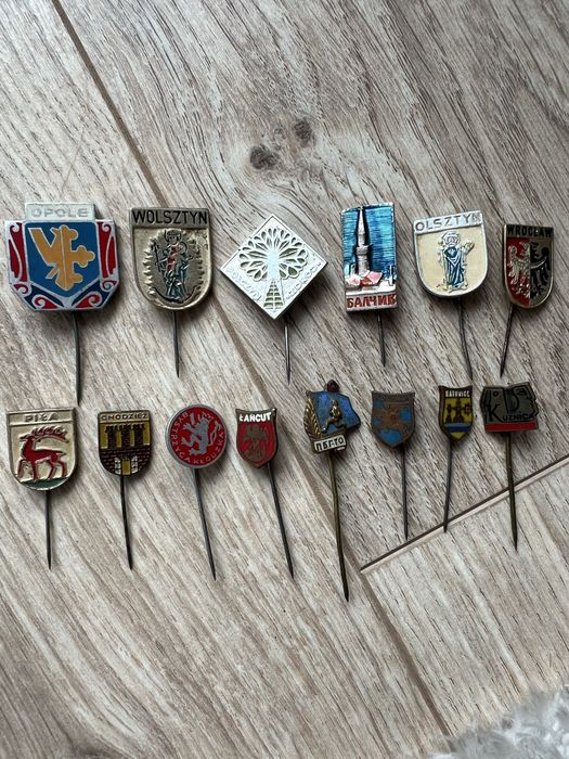 Przypinka pin herby miast PRL