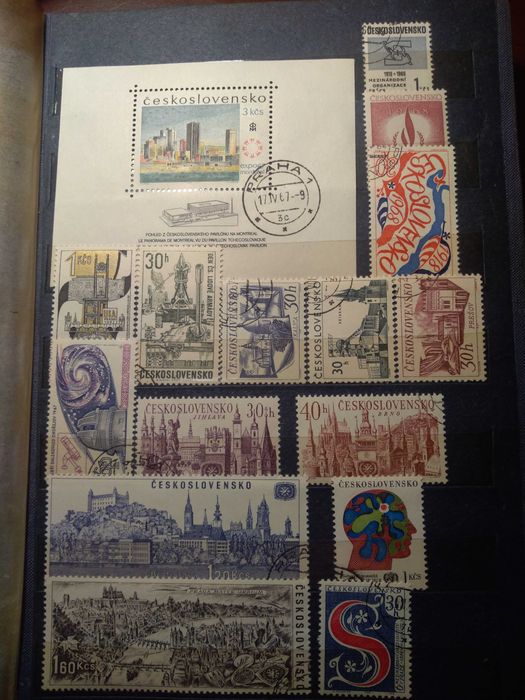 czechy czeskie znaczki pocztowe stare lata 60 klaser filatelistyka