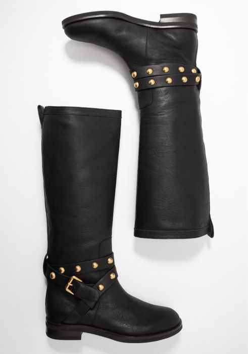 SEE BY CHLOE DAMSKIE SKÓRA kozaki czarne nowe 35 złote ćwieki