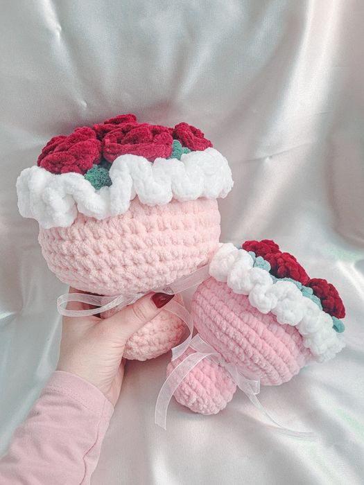 Zestaw pluszowych bukietów kwiatów