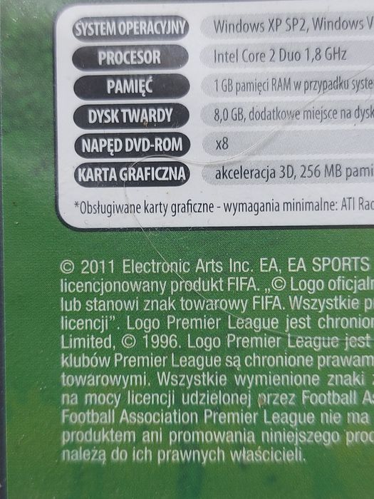 Płyta PC DVD gra FIFA 12 2011rok