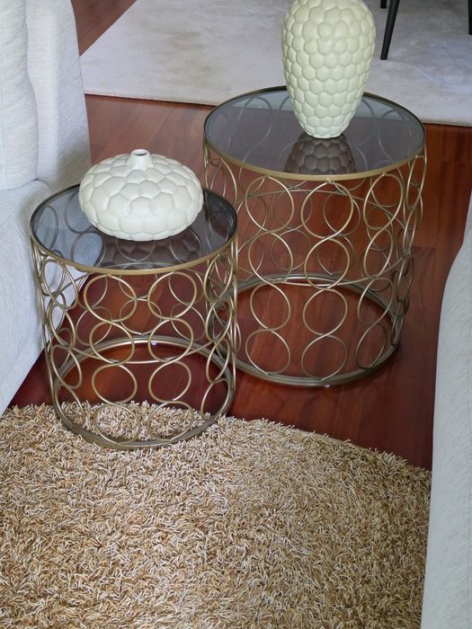 Conjunto mesa centro apoio