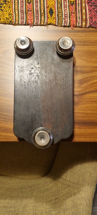 Porta cartões de visita madeira e prata