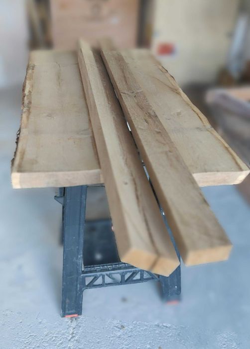 OKAZJA! Stolik kawowy dąb naturalny kształt + metal czarny | rustic | bordwood