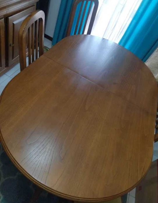 Mobília de sala de jantar cor carvalho