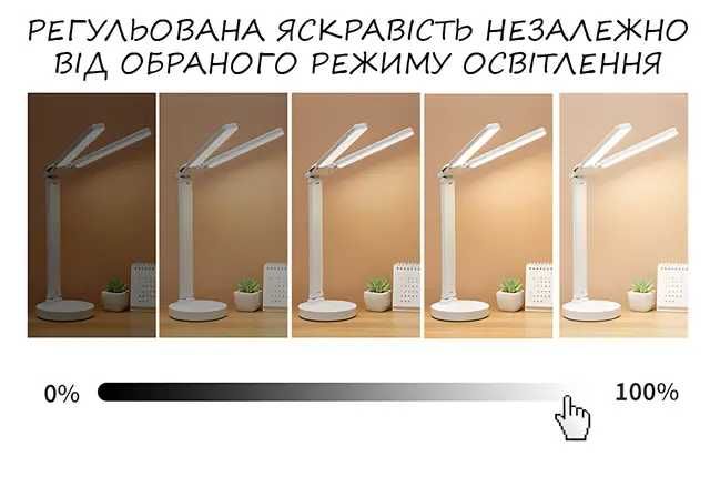 Лампа со съемным аккумулятором 18650, 2плафона, сенсорным управлением