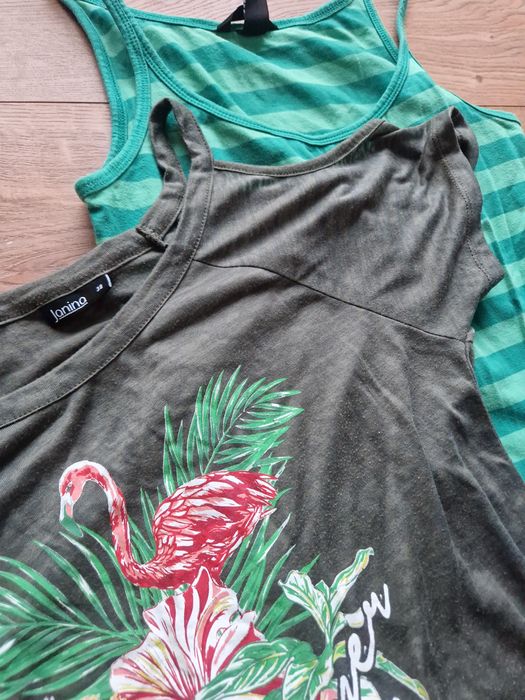 Trzy bluzki koszulki 38 M flaming