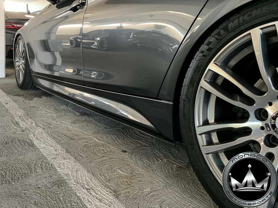 BMW F30 F31 Dokładnie Boczne progów M-performance Czarny Połysk