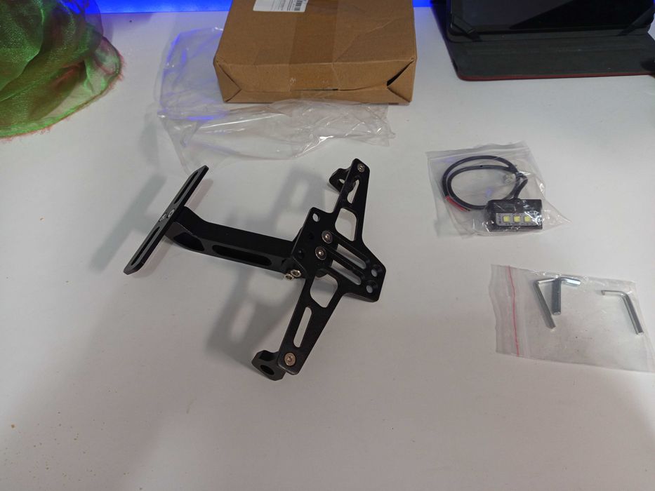 Suporte Matriculas Motos com luz/ Novo