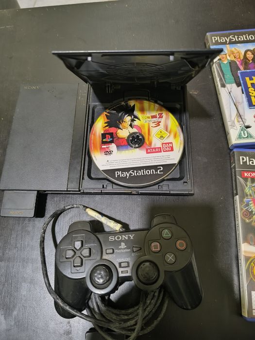 PS2 sem cabos c/comando e jogos
