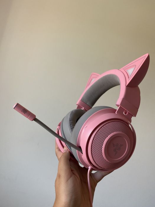 Kitty Gaming Razer headphones Auscultadores Orelhas de gato Rosa