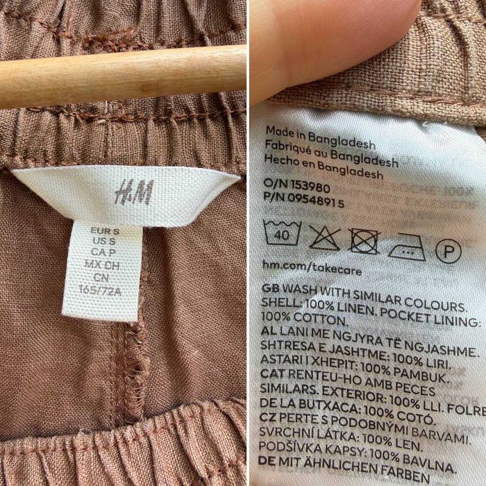 Базові прямі жіночі штани зі 100% льону H&M на резинці