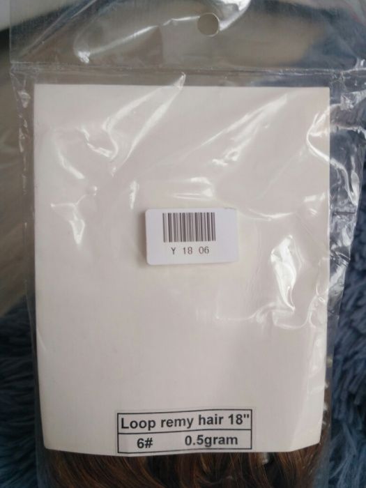 Nowe naturalne długie brązowe włosy pasemka pętla loop remy hair.