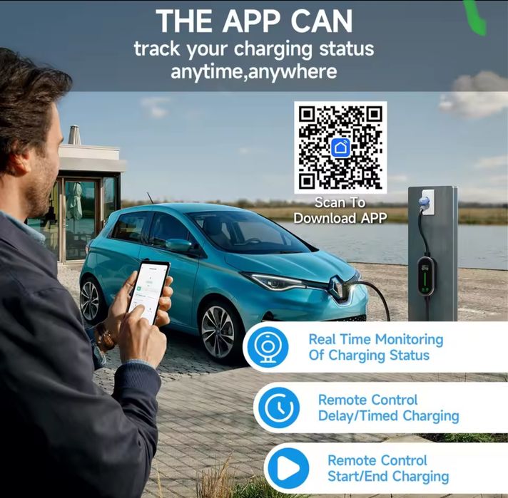 Зарядка для електроавтомобіля Type 2 1 GBT з WiFi заправка