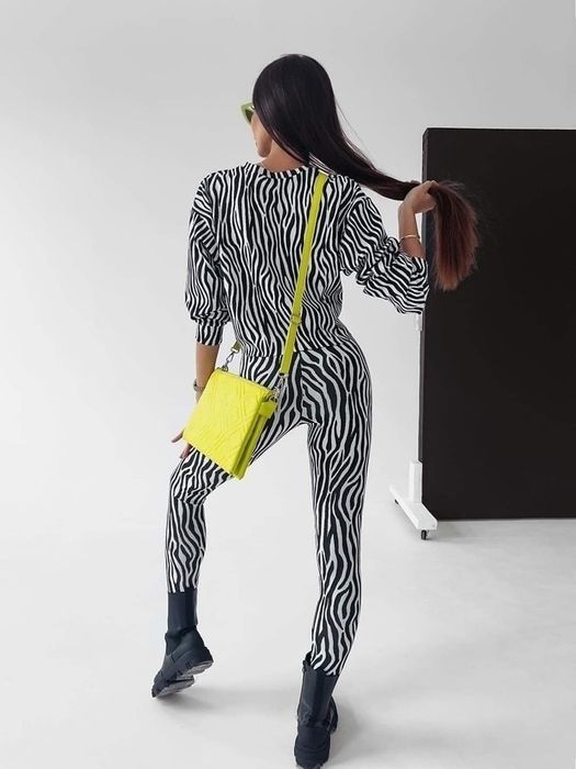 Komplet Olavoga Lucy S M zebra bialo czarny