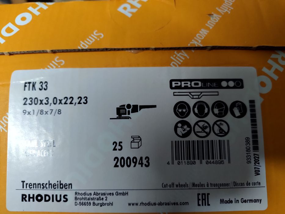 Caixa de discos corte de ferro