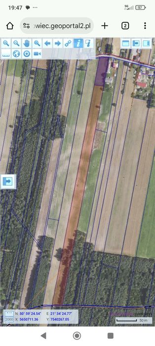 Działka budowlano rolna 1.58ha w miejscowości Wycinka gm. Bałtów