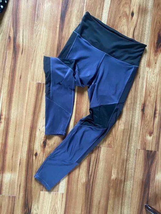 Reebok legginsy czarne fiolet sport silownia m l 38