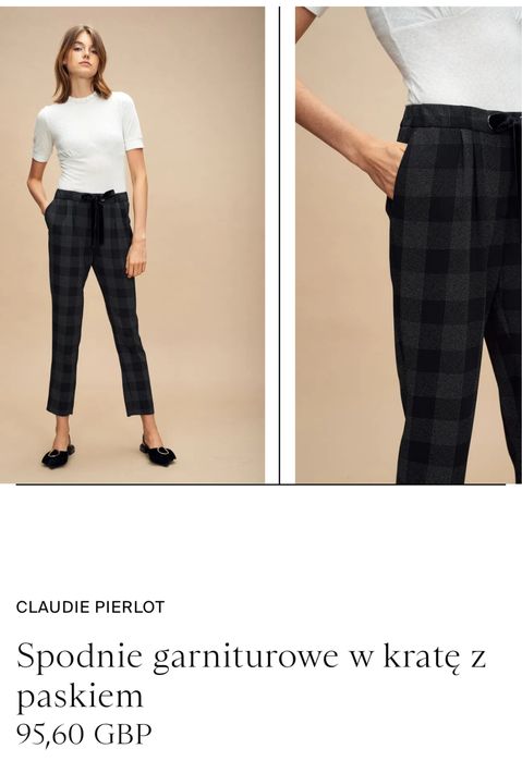 Claudie Pierlot eleganckie spodnie garniturowe