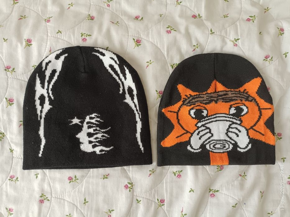 Шапка Hellstar и Glo gang осень-зима черная