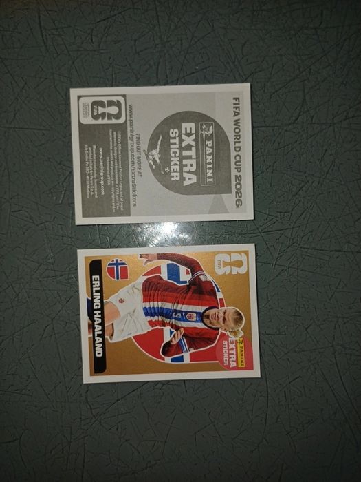 Haaland Bronze + Salah Purple - Panini Extra Stickers