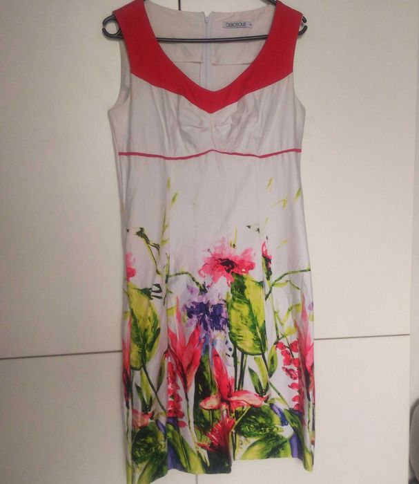 Kwiatowa letnia sukienka Quiosque r 38 uroczysta i casualowa