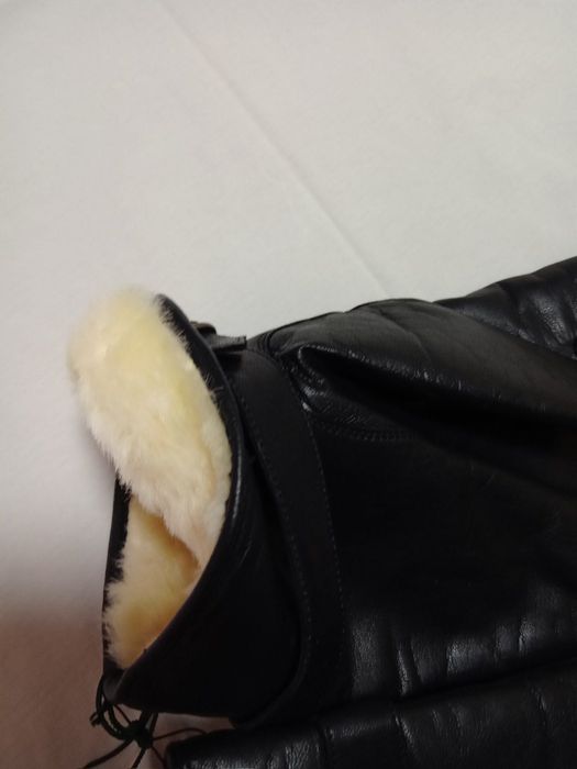 Мужские черные кожаные перчатки