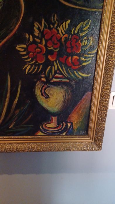 Duży stary obraz olejny