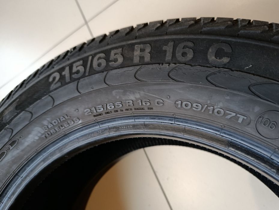 Шина (одна) б/у 215/65R16C 109/107T Continental Vanco 2