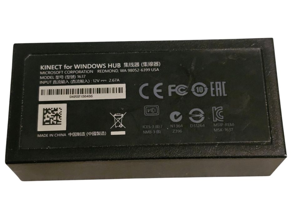 Oryginalny zasilacz adapter kostka do KINECTA XBOX ONE 1637 HUB PC USB