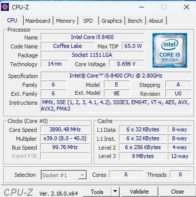 | Komputer | i5-8400 2,80 GHz | 32 GB DDR4 | Samsung 990 EVO Plus 1 TB