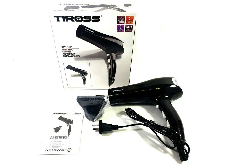 TIROSS Tania suszarka do włosów z dużą mocą 2200W, kolor śliwkowy