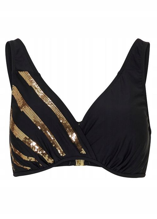 B.P.C biustonosz bikini czarny ze złotymi cekinami ^75C