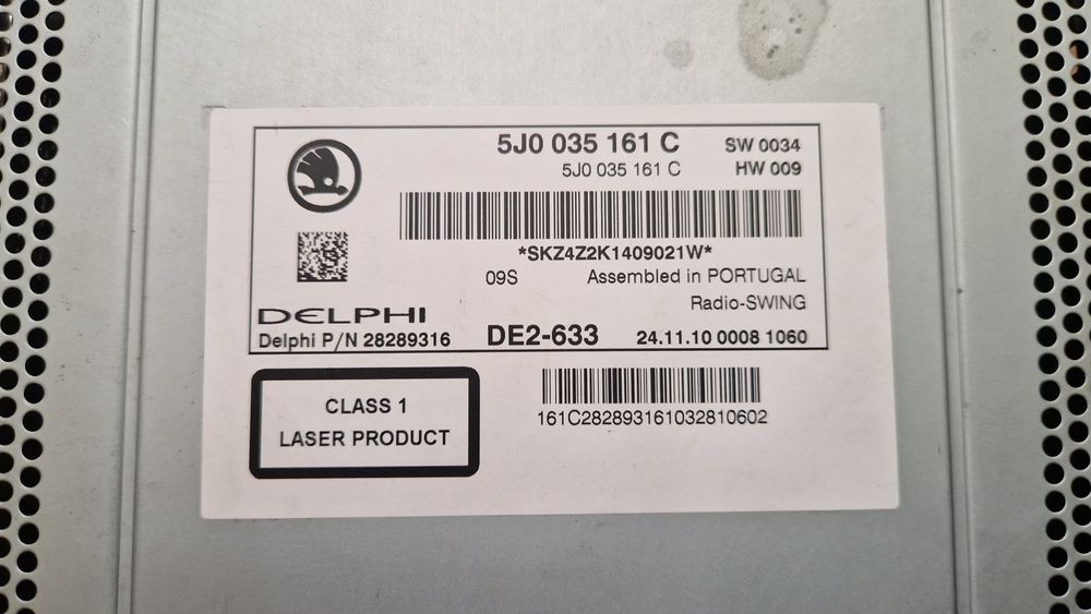 Autorádio original Škoda