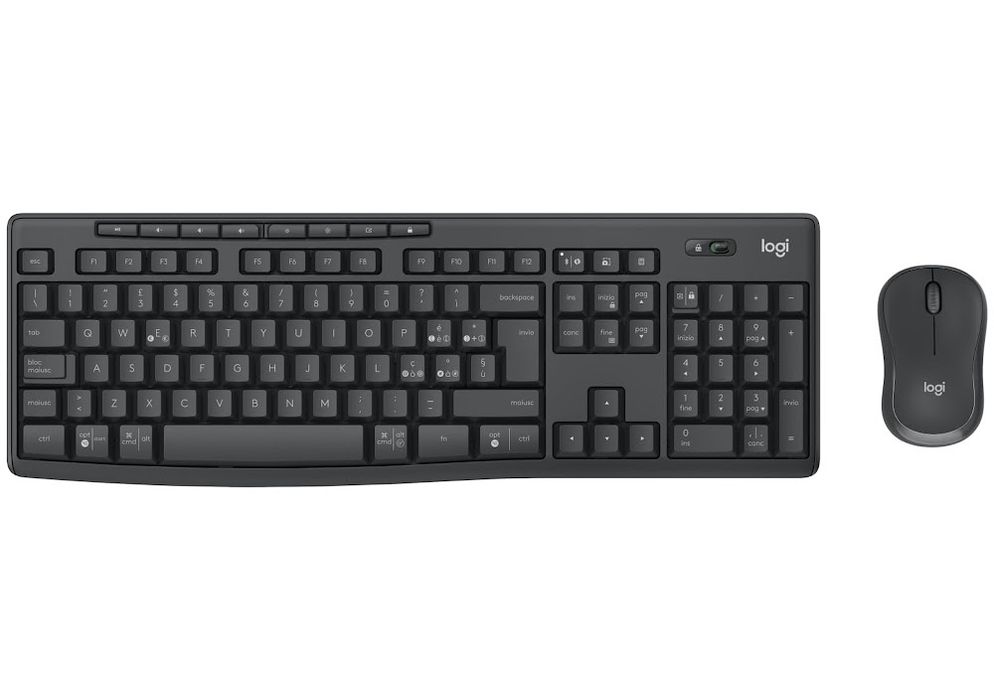 Zestaw (klawiatura membranowa, mysz optyczna) Logitech MK370 Combo for Business Graphite (bezprzewodowy, Bluetooth, odbiornik USB, układ włoski)