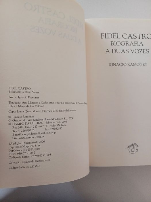 Livro Fidel Castro Biografia a duas vozes