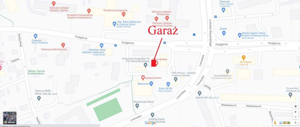 Duży garaż do wynajęcia, ścisłe centrum, ul. Podgórna 41, dodatkowe miejsce przed garażem