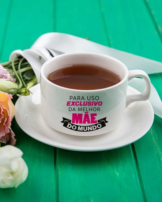 Dia da Mãe - Chávena para meia de Leite personalizada