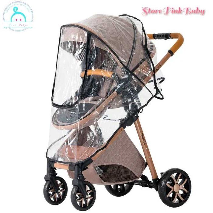 Carrinho de bebé 3 em 1 PinkBaby - LUXUS MAGIC - Khaki Gold