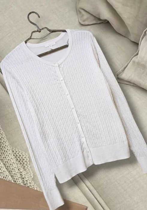 Белый кардиган-кофта на пуговицах кофта H&M, р. L