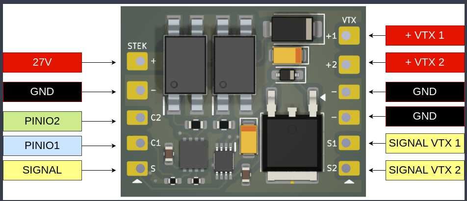 Перемикач відеопередавачів FPV Analog VTX switcher