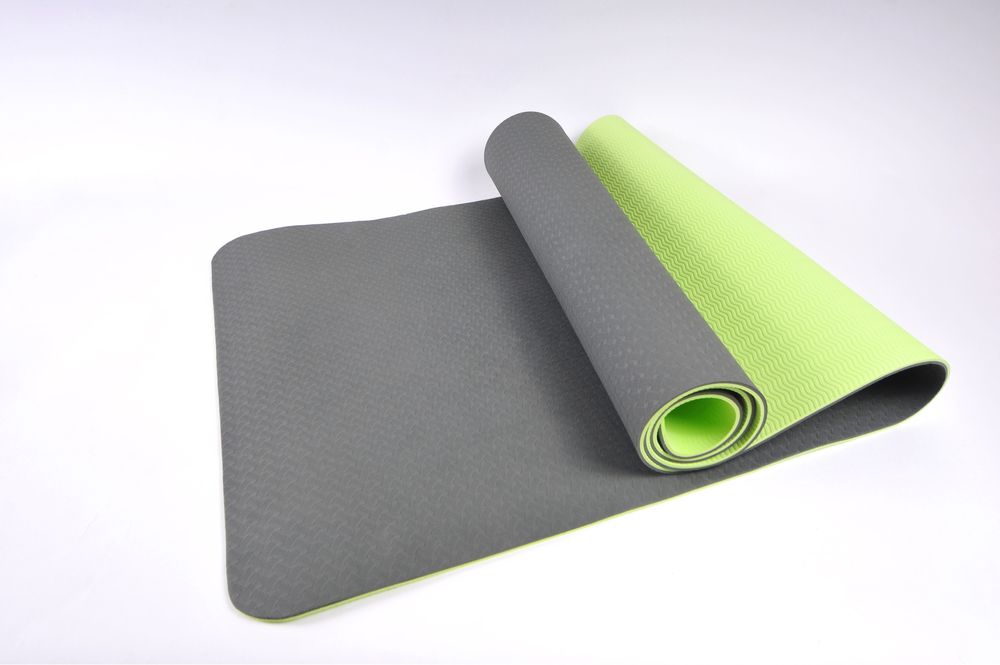 Коврик + чехол Yoga Mat TPE 6/8мм, каремат для фитнеса, йоги,пилатеса