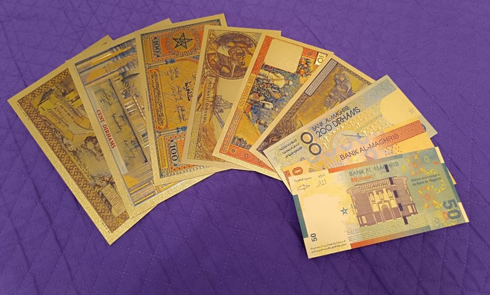 Zestaw kolekcjonerski banknotów marokańskich dirhamy (MAD)