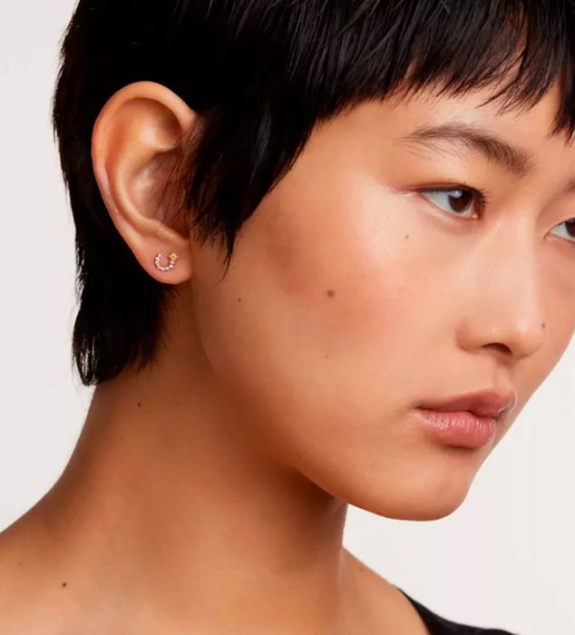 Позолочені сережки-пусети Pdpaola