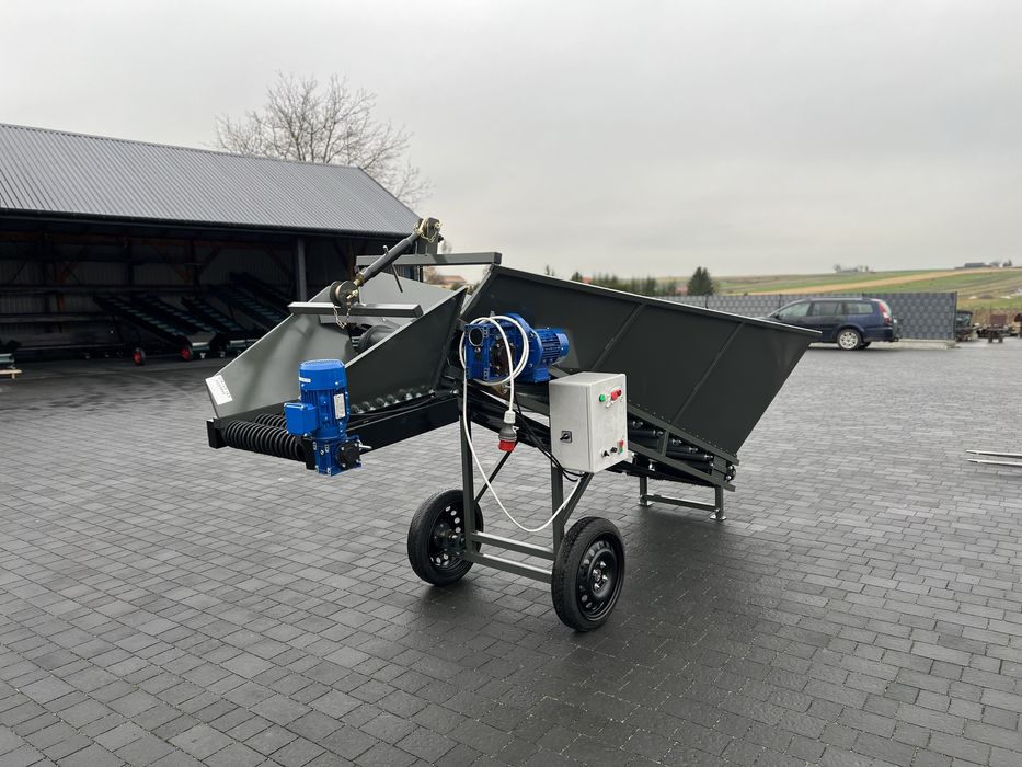 kosz przyjęciowy, bunkier, przenośnik, podajnik tasmowy