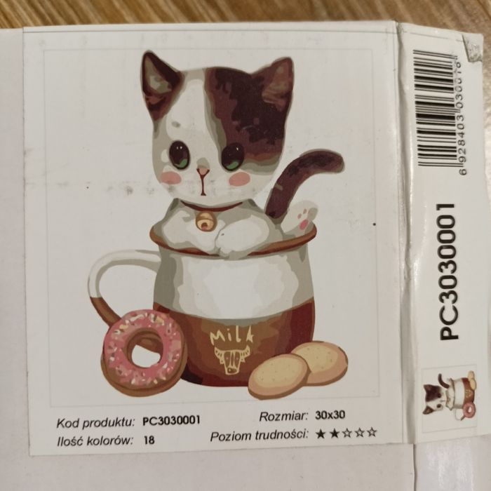 Malowanie po numerach Kotek 30x30cm iPicasso